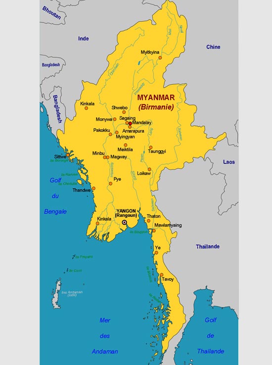 Burma, Karte