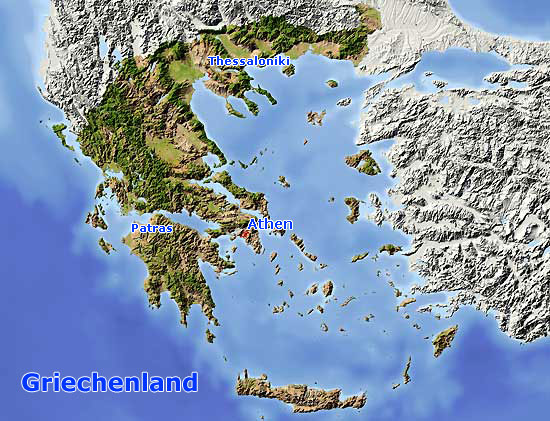 Topographie von Griechenland