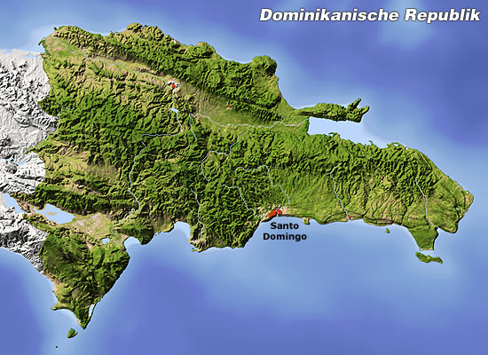 Dominikanische Republik: Reliefkarte