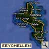 Karte der Seychellen im Indischen Ozean