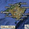 Karte von Mallorca im Mittelmeer